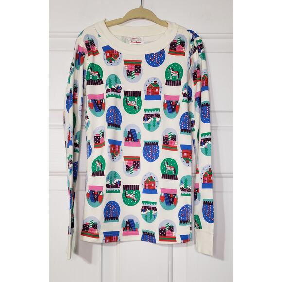 Hannah Andersson Snow Globe Pajamas 100% Organic Cotton‎ Size 6/7 - Picture 1 of 5